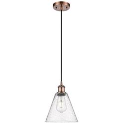 Ballston Berkshire 8" Mini Pendant - Antique Copper - Seedy Shade