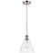 Ballston Berkshire 8" Mini Pendant - Brushed Satin Nickel - Clear Shad