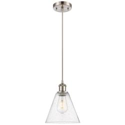 Ballston Berkshire 8" Mini Pendant - Brushed Satin Nickel - Seedy Shad