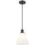 Ballston Berkshire 8" Mini Pendant - Matte Black - Matte White Shade