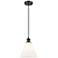 Ballston Berkshire 8" Mini Pendant - Matte Black - Matte White Shade