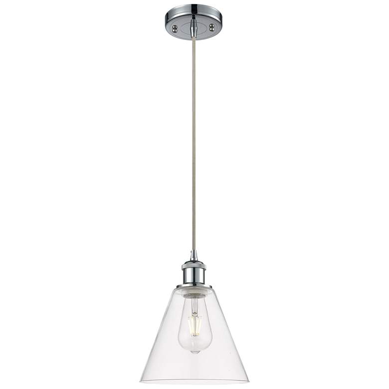 Image 1 Ballston Berkshire 8" Mini Pendant - Polished Chrome - Clear Shade