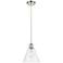 Ballston Berkshire 8" Mini Pendant - Polished Nickel - Clear Shade