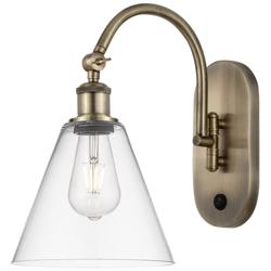 Ballston Berkshire Glass 8" Incandescent Sconce - Brass - Clear Shade