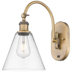 Ballston Berkshire Glass 8" Incandescent Sconce - Brass - Clear Shade