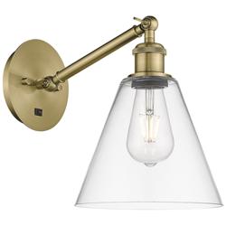 Ballston Berkshire Glass 8" Incandescent Sconce - Brass - Clear Shade