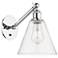 Ballston Berkshire Glass 8" Incandescent Sconce - Chrome - Clear Shade
