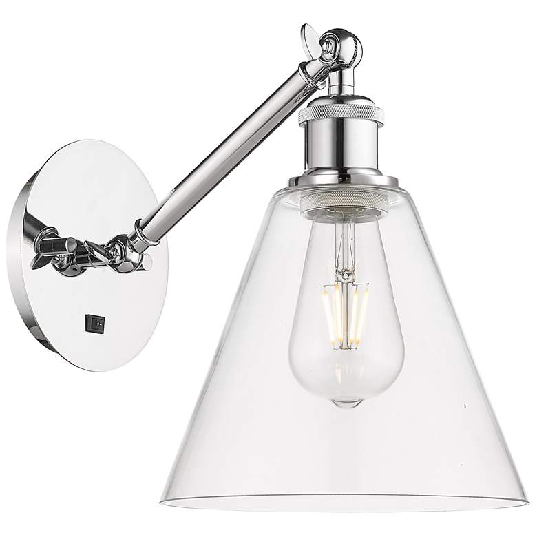 Image 1 Ballston Berkshire Glass 8 inch Incandescent Sconce - Chrome - Clear Shade