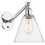 Ballston Berkshire Glass 8" Incandescent Sconce - Chrome - Seedy Shade