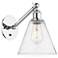 Ballston Berkshire Glass 8" Incandescent Sconce - Chrome - Seedy Shade