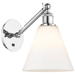 Ballston Berkshire Glass 8" Incandescent Sconce - Chrome - White Shade