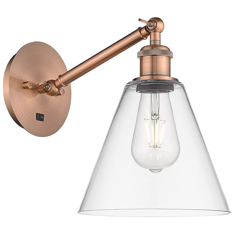 Image 1 Ballston Berkshire Glass 8" Incandescent Sconce - Copper - Clear Shade