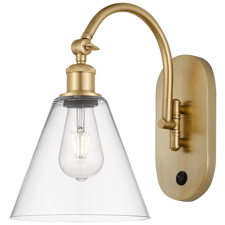 Image 1 Ballston Berkshire Glass 8" Incandescent Sconce - Gold Finish - Clear