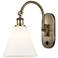 Ballston Berkshire Glass 8" LED Sconce - Brass Finish - Matte White Sh