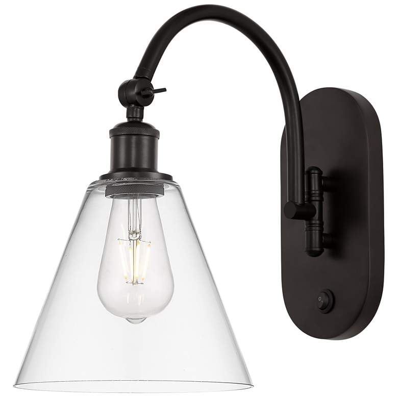 Image 1 Ballston Berkshire Glass 8" LED Sconce - Bronze Finish - Clear Shade