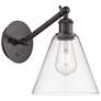 Ballston Berkshire Glass 8" LED Sconce - Bronze Finish - Clear Shade