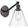 Ballston Berkshire Glass 8" LED Sconce - Bronze Finish - Clear Shade