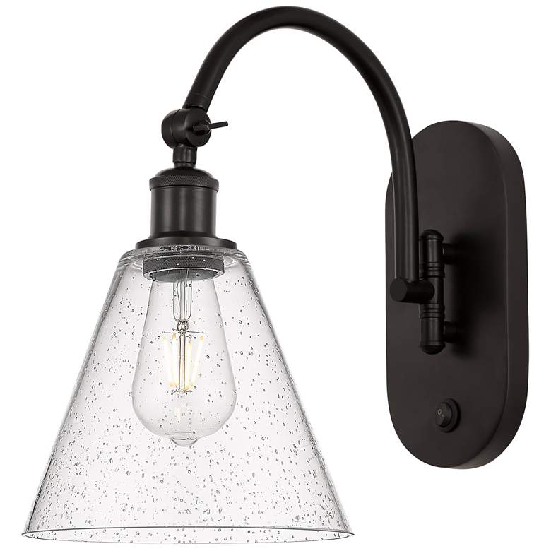 Image 1 Ballston Berkshire Glass 8" LED Sconce - Bronze Finish - Seedy Shade
