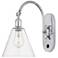 Ballston Berkshire Glass 8" LED Sconce - Chrome Finish - Clear Shade