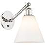 Ballston Berkshire Glass 8" LED Sconce - Nickel Finish - Matte White S
