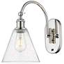 Ballston Berkshire Glass 8" LED Sconce - Nickel Finish - Seedy Shade