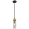Ballston Boreas 3" Cord Hung Mini Pendant Antique Brass-11"H Striped White