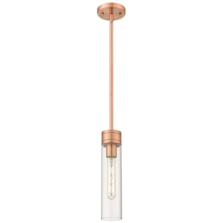 Image 1 Ballston Boreas 3" Cord Hung Mini Pendant Antique Copper w/ 8"H White Shade