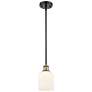 Ballston Boreas 3" Cord Hung Mini Pendant Black Brass - 11"H Striped Clear