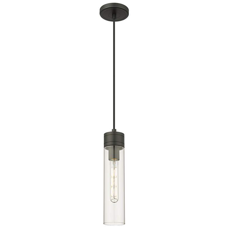 Image 1 Ballston Boreas 3" Cord Hung Mini Pendant Black Brass w/ 11"H Deco Swirl