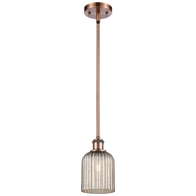 Image 1 Ballston Boreas 3" Cord Hung Mini Pendant Black Brass w/ 11"H Seedy Shade