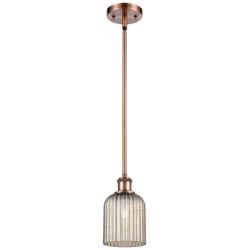 Ballston Boreas 3" Cord Hung Mini Pendant Black Brass w/ 11"H Seedy Shade