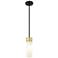 Ballston Boreas 3" Cord Hung Mini Pendant Black Brass w/ 8"H Seedy Shade