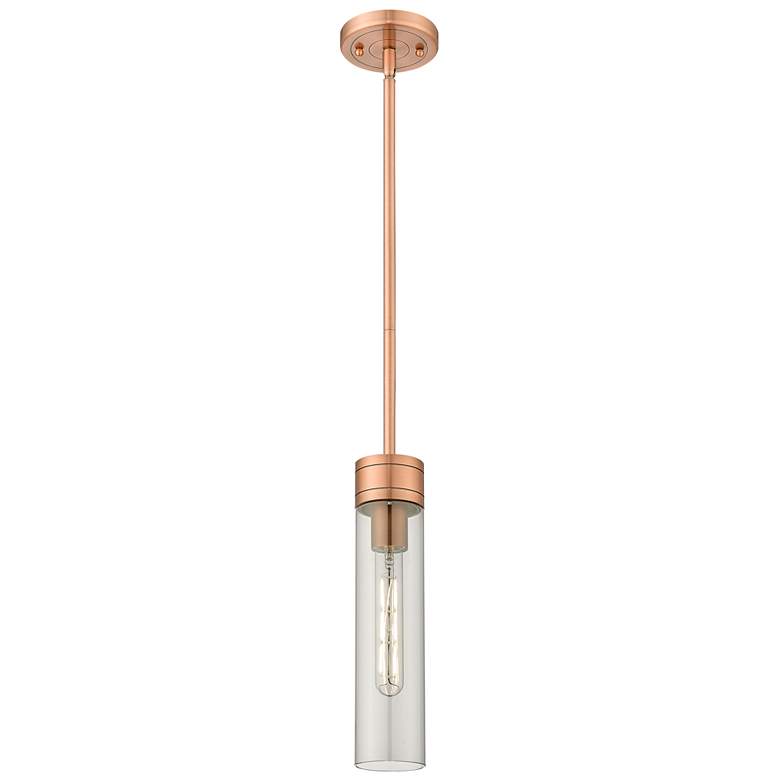 Image 1 Ballston Boreas 3" Cord Hung Mini Pendant Black Brass w/ 8"H Smoke Shade