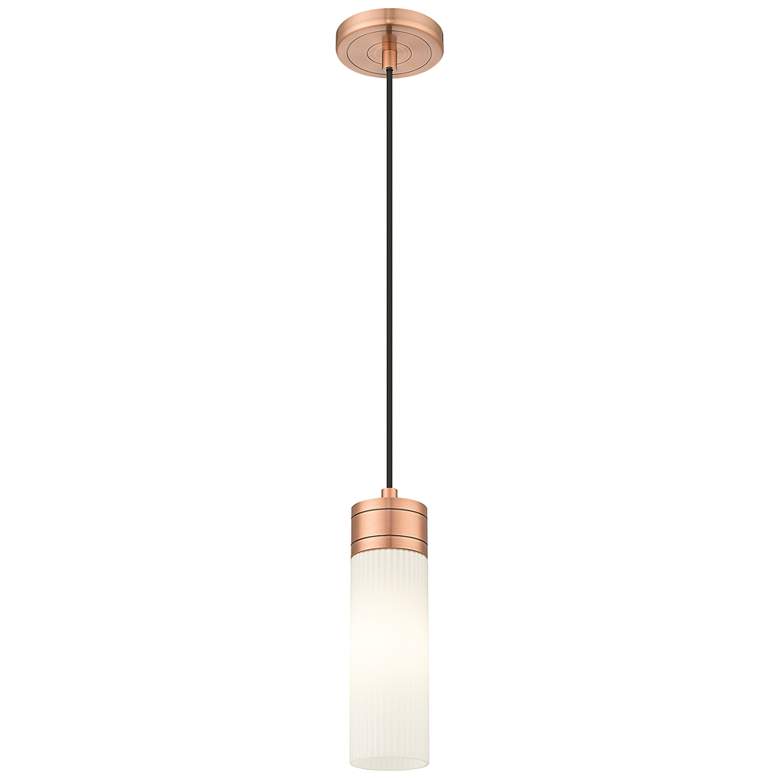 Image 1 Ballston Boreas 3" Cord Hung Mini Pendant Black Brass w/ 8"H White Shade