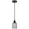 Ballston Boreas 3" Cord Hung Mini Pendant Black w/ 8"H Light Smoke Shade