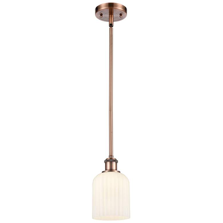 Image 1 Ballston Boreas 3" Cord Hung Mini Pendant Brass w/ 11"H Deco Swirl Shade