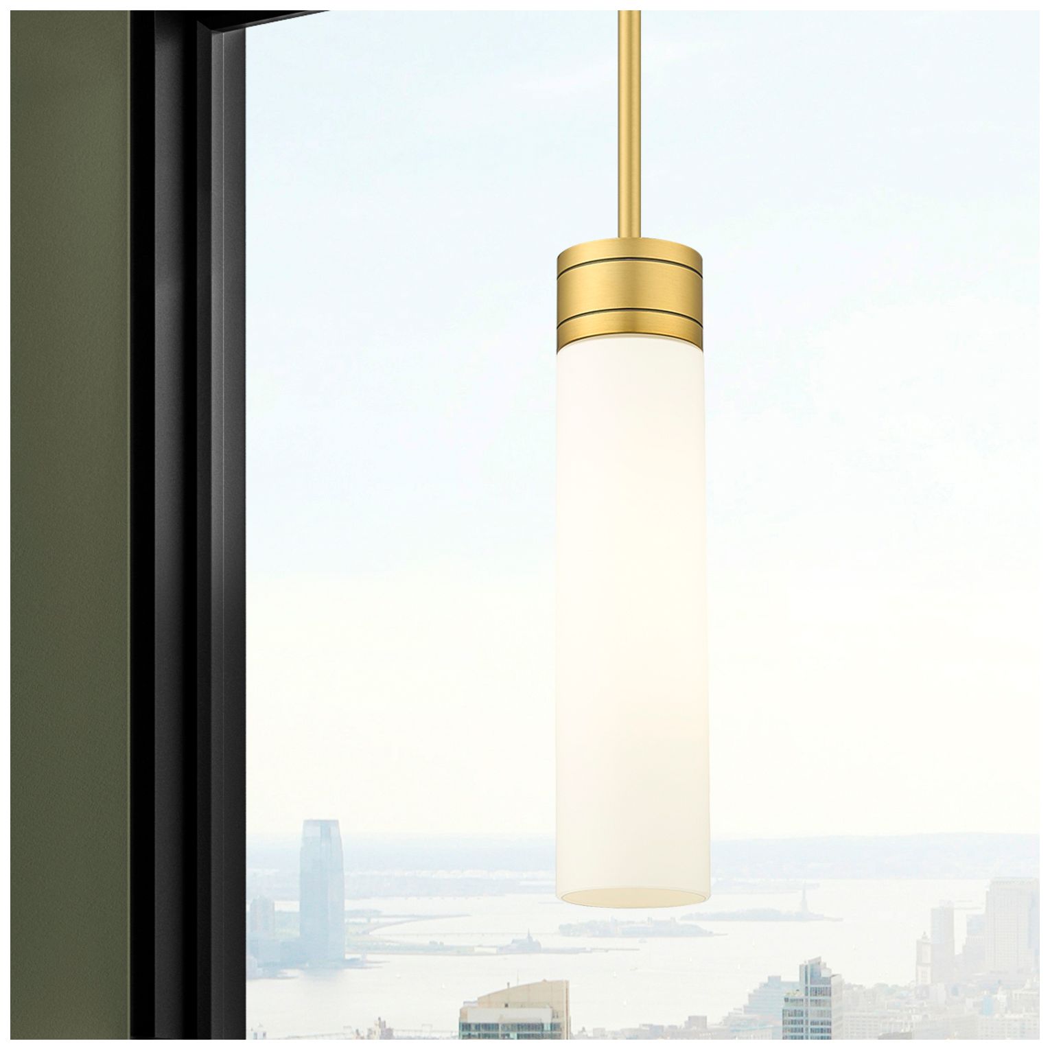 Image 2 Ballston Boreas 3" Cord Hung Mini Pendant Brass w/ 11"H Light Smoke Shade more views