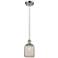 Ballston Boreas 3" Cord Hung Mini Pendant Brass w/ 11"H Striped White Shade