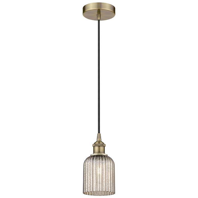 Image 1 Ballston Boreas 3" Cord Hung Mini Pendant Brass w/ 8"H Light Smoke Shade