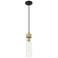 Ballston Boreas 3" Cord Hung Mini Pendant Brass w/ 8"H Striped Clear Shade