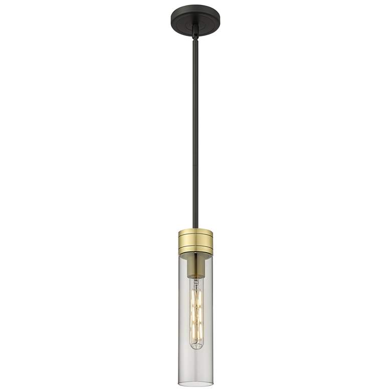 Image 1 Ballston Boreas 3" Cord Hung Mini Pendant Bronze w/ 11"H Light Smoke Shade