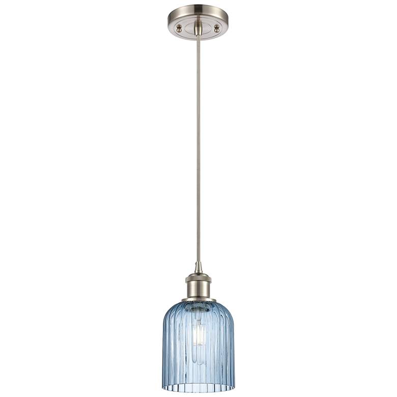 Image 1 Ballston Boreas 3" Cord Hung Mini Pendant Bronze w/ 11"H Seedy Shade