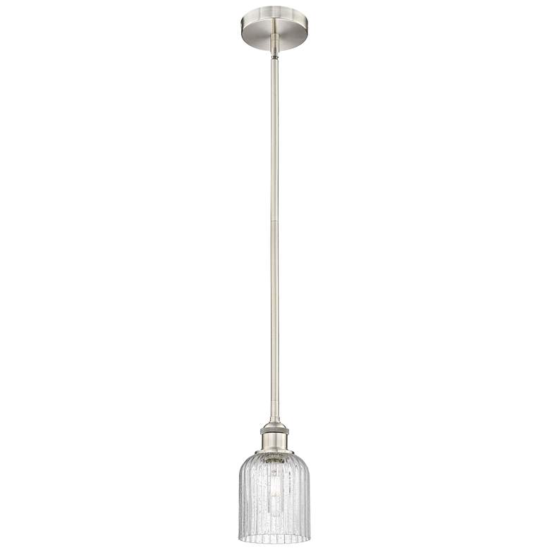 Image 1 Ballston Boreas 3" Cord Hung Mini Pendant Bronze w/ 11"H Striped Clear