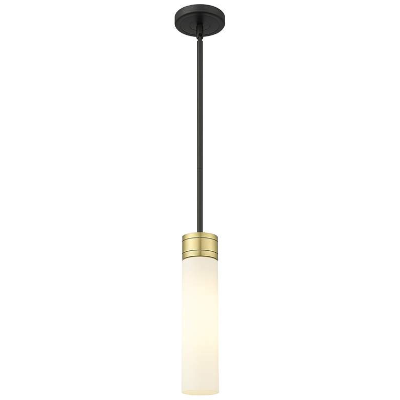 Image 1 Ballston Boreas 3" Cord Hung Mini Pendant Bronze w/ 8"H Deco Swirl Shade