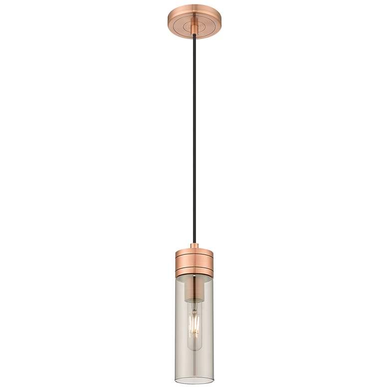 Image 1 Ballston Boreas 3" Cord Hung Mini Pendant Brushed Brass w/ 11"H White Shade
