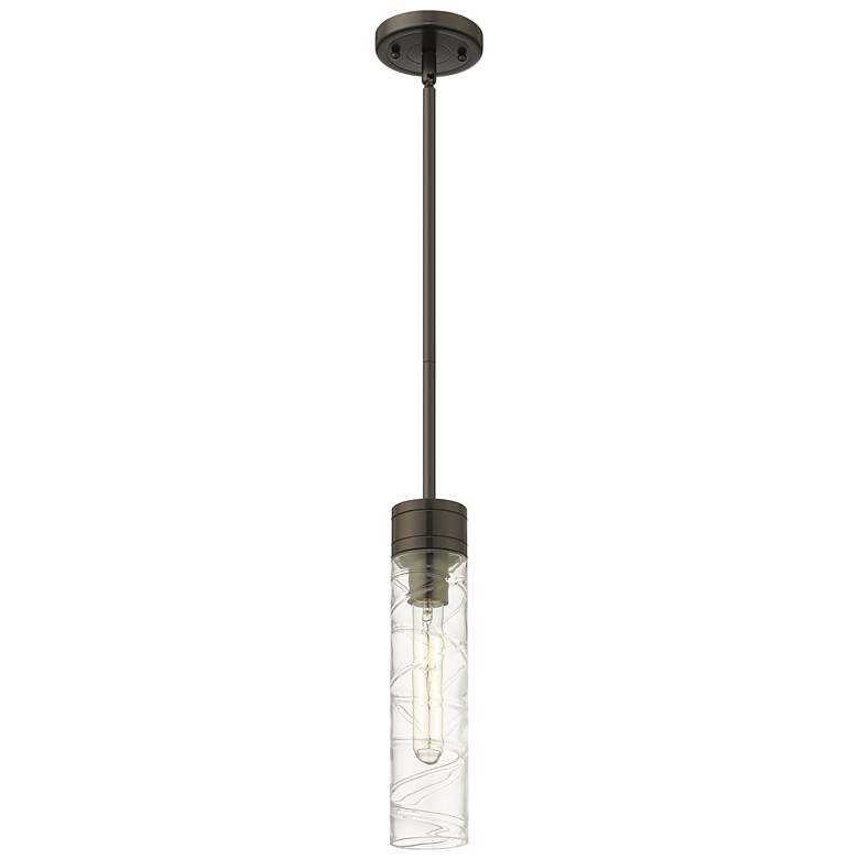 Image 1 Ballston Boreas 3" Cord Hung Mini Pendant Brushed Brass w/ 8"H Seedy Shade