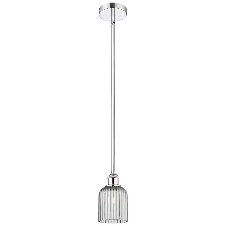 Image 1 Ballston Boreas 3" Cord Hung Mini Pendant Brushed Brass w/ 8"H White Shade