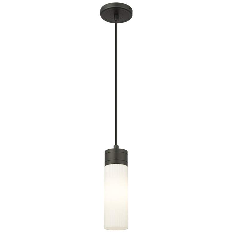 Image 1 Ballston Boreas 3" Cord Hung Mini Pendant Chrome w/ 11"H Deco Swirl Shade