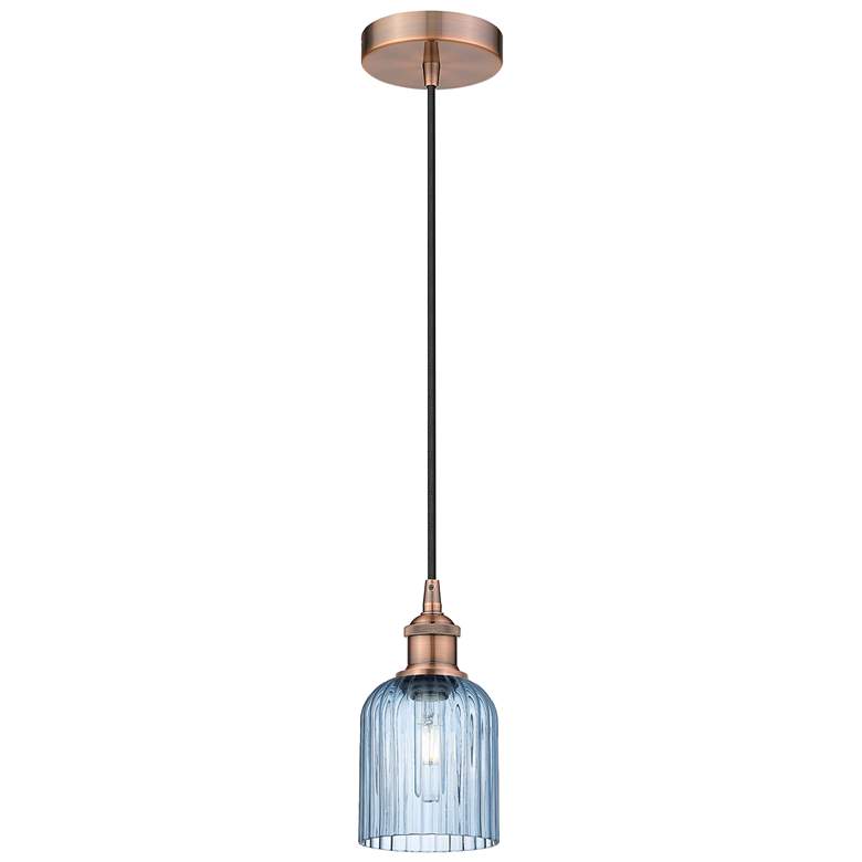 Image 1 Ballston Boreas 3" Cord Hung Mini Pendant Chrome w/ 11"H Striped White