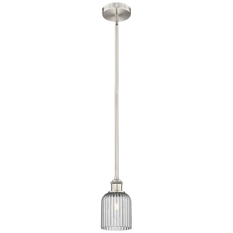 Image 1 Ballston Boreas 3" Cord Hung Mini Pendant Chrome w/ 8"H Deco Swirl Shade